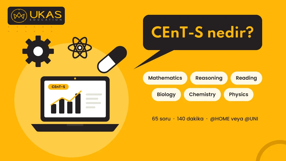 CEnT-S nedir? Matematik, akıl yürütme, okuma, biyoloji, kimya ve fizik bölümlerinden oluşan CISIA CEnT-S sınavını anlatan görsel